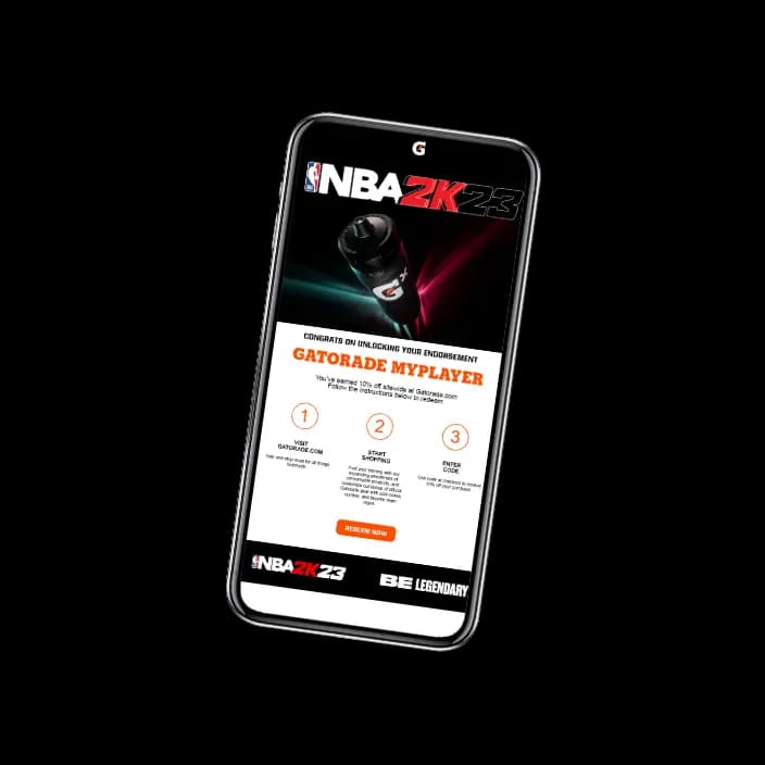 Gatorade email campaign preview.