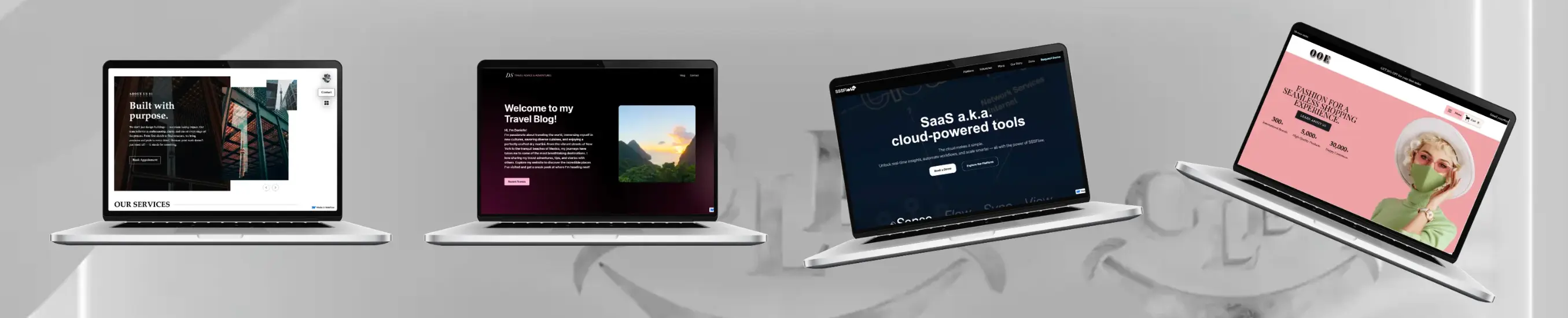 Website demos and templates collection preview.