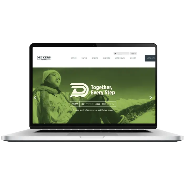 Deckers Drupal website preview.