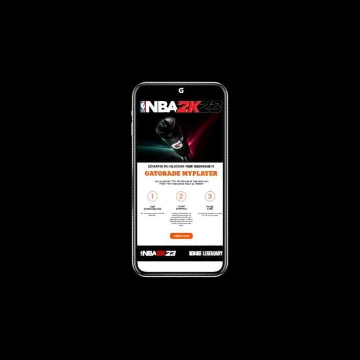 Gatorade email campaign preview.